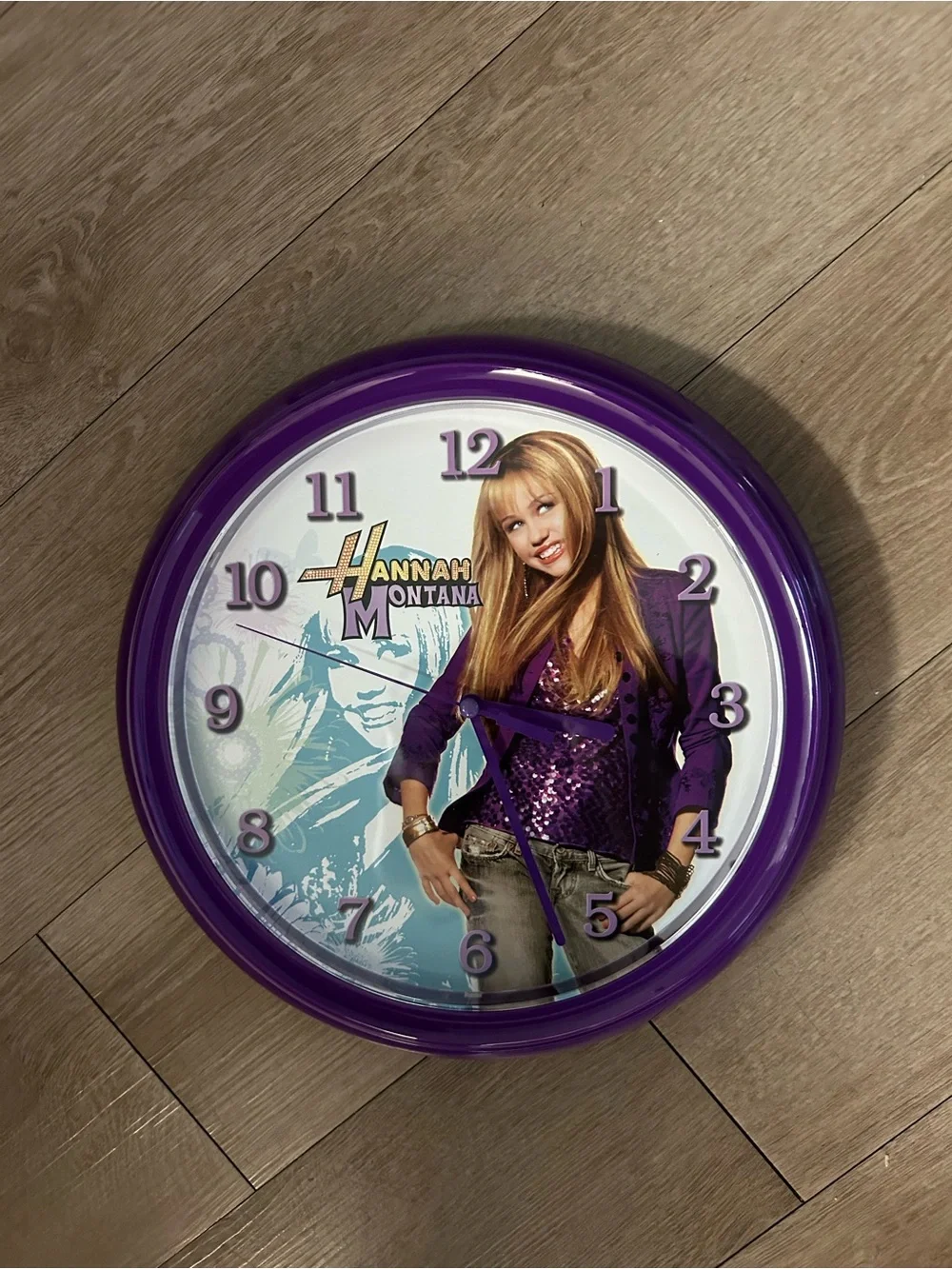 Hannah Montana Purple Frame Wall Clock Decor